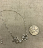 Pearl and Celtic knot choker in gold or silver