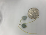 Raw aquamarine earrings in silver, gold or bronze