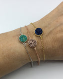Druzy Bracelets in Rose Gold, Silver, or gold.