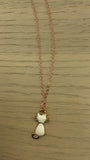 Rose Gold Kitty Cat Enamel Charm choker Necklace, cat necklace