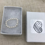 Tiny pearl bridesmaid gift ring