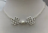 Pearl and Celtic knot choker in gold or silver