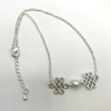 Pearl and Celtic knot choker in gold or silver