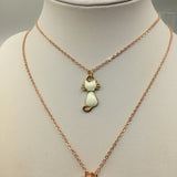 Rose Gold Kitty Cat Enamel Charm choker Necklace, cat necklace