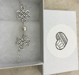 Pearl and Celtic knot choker in gold or silver