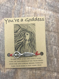 You're A Goddess Wish Bracelet, Hemp cord bracelet, sweet, bff, girlfriend, bridesmaid gift, stocking stuffer,