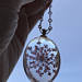 Pressed flower necklace in Rose gold with pink flowers, bridesmaid gift