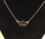 Rose gold or silver lotus flower bridesmaid necklace