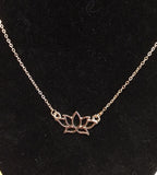 Rose gold or silver lotus flower bridesmaid necklace