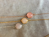 Rose Quartz Rose Gold necklace, Rose Quartz necklace, Bridal Jewelry, bridesmaids gift