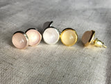 Rose Quartz Rose Gold Stud Earrings, Rose Quartz Earrings, Rose Gold Stud Earrings, Bridesmaid gift