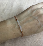 Moonstone hand wrapped pendant  and Rose Gold Braceletelet,