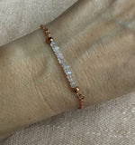 Moonstone hand wrapped pendant  and Rose Gold Braceletelet,