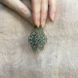 boho bronze filligree earrings, patina dangle and drop earrings, boho earrings, bridesmaid earrings, boho jewelry, filigree earrings,