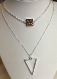 Triangle charm necklace, geometric necklace, triangle pendant, gold triangle