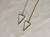 Triangle charm necklace, geometric necklace, triangle pendant, gold triangle