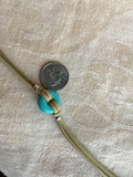 Turquoise faux suede bracelet, turquoise choker, turquoise jewelry,  customized jewelry
