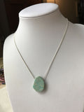Raw amazonite stone necklace, aqua stone necklace