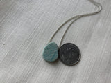 Raw amazonite stone necklace, aqua stone necklace