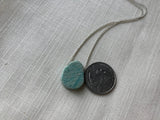Amazonite necklace, Raw stone, Stone jewelry, Raw crystal, Chunky necklace, Statement necklace, Aqua , Boho, Modern, Stone slider