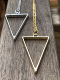 Triangle charm necklace, geometric necklace, triangle pendant, gold triangle