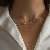 Rose gold solitaire Pearl necklace
