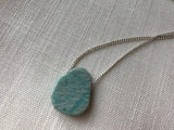 Amazonite necklace, Raw stone, Stone jewelry, Raw crystal, Chunky necklace, Statement necklace, Aqua , Boho, Modern, Stone slider