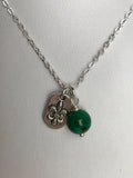 Fleur de Lei initial necklace, initial necklace, fleur de le, personalized necklace, bridesmaid gift, gift for her, initial jewelry, boho