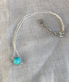 Turquoise necklace, layered choker necklace, turquoise jewelry, boho jewelry, solitaire, rose gold or gold choker, beaded necklace