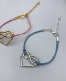 Heart and Infinity Symbol Bracelet, string bracelet, polyamory, many loves, infinite love bracelet, boho bracelet, forever love poly jewelry