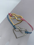 Heart and Infinity Symbol Bracelet, string bracelet, polyamory, many loves, infinite love bracelet, boho bracelet, forever love poly jewelry