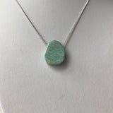 Amazonite necklace, Raw stone, Stone jewelry, Raw crystal, Chunky necklace, Statement necklace, Aqua , Boho, Modern, Stone slider