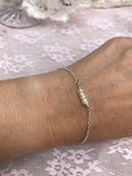 Tiny freshwater Pearl and Rose Gold bracelet, silver Bracelet, bridesmaid gift, bridal jewelry, wedding bracelet, bridesmaid bracelet,