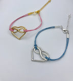 Heart and Infinity Symbol Bracelet, string bracelet, polyamory, many loves, infinite love bracelet, boho bracelet, forever love poly jewelry