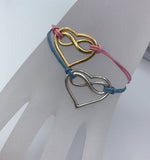 Heart and Infinity Symbol Bracelet, string bracelet, polyamory, many loves, infinite love bracelet, boho bracelet, forever love poly jewelry