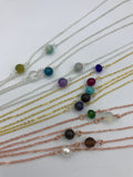 January Birthstone necklace,  garnet necklace, garnet, periodot, turquoise, amethyst, aquamarine, boho