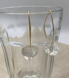gold or silver threader crystal earrings, long crystal earrings, clear quartz earrings, boho earrings, chunky earrings, boho jewelry earring