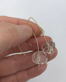 gold or silver threader crystal earrings, long crystal earrings, clear quartz earrings, boho earrings, chunky earrings, boho jewelry earring