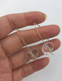 gold or silver threader crystal earrings, long crystal earrings, clear quartz earrings, boho earrings, chunky earrings, boho jewelry earring