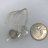 gold or silver threader crystal earrings, long crystal earrings, clear quartz earrings, boho earrings, chunky earrings, boho jewelry earring