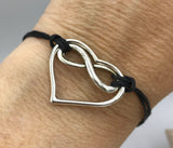 Heart and Infinity Symbol Bracelet, string bracelet, polyamory, many loves, infinite love bracelet, boho bracelet, forever love poly jewelry