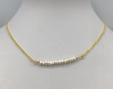 Tiny freshwater pearl choker, delicate pearl necklace in Rose gold, gold or silver, bridal jewelry, bridesmaids gift, Pearl bar necklace