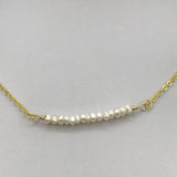 Tiny freshwater pearl choker, delicate pearl necklace in Rose gold, gold or silver, bridal jewelry, bridesmaids gift, Pearl bar necklace