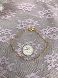 Tiny freshwater Pearl and Rose Gold bracelet, silver Bracelet, bridesmaid gift, bridal jewelry, wedding bracelet, bridesmaid bracelet,