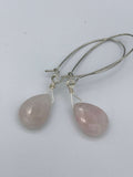 Rose quartz silver earrings, gold earrings, pink stone, pink earrings, blush pink, boho earrings, gift for her, handmade, jewelry, earrings,