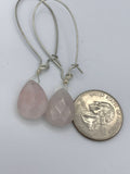 Rose quartz silver earrings, gold earrings, pink stone, pink earrings, blush pink, boho earrings, gift for her, handmade, jewelry, earrings,