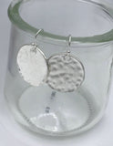 Silver hammered disc dangle earrings, boho earrings, earrings, silver earrings, everyday earrings, bridesmaids gift, boho jewelry,