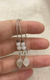 moonstone earrings, boho earrings, silver boho earrings, large drop earrings,