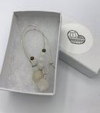 moonstone earrings, boho earrings, silver boho earrings, large drop earrings,
