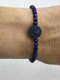 Blue Druzy and lapis lazuli bracelet, druzy beaded bracelet, layering bracelet, boho jewelry, lapis bracelet, druzy bracelet, drusy jewelry